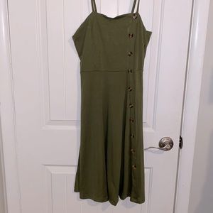 Green Button Knee Length Sun Dress NEVER WORN size small